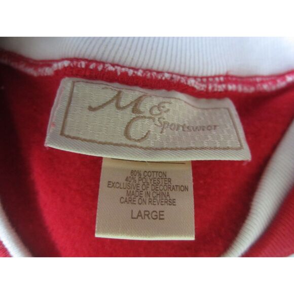 SWEET RED SWEATSHIRT GRANDMAS ARE SNOW FULL OF LOVE  WHITE TEE COLLAR  LARGE - Picture 4 of 4